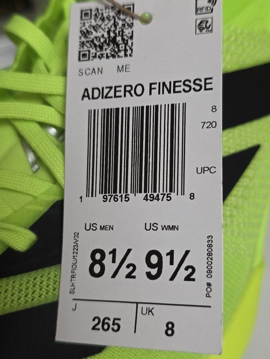 Adidas Adizero Mens Size 8.5 Track Spikes Running Lucid-Lemon/Black IG2018 New main image 6